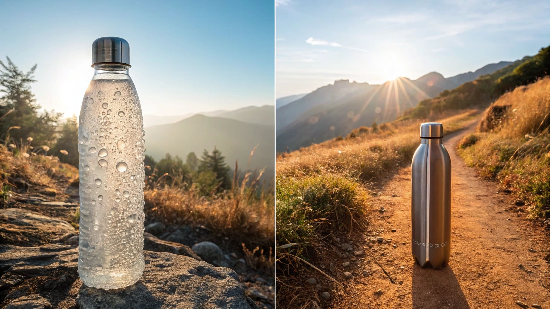 A comparison of plastic and metal water bottles