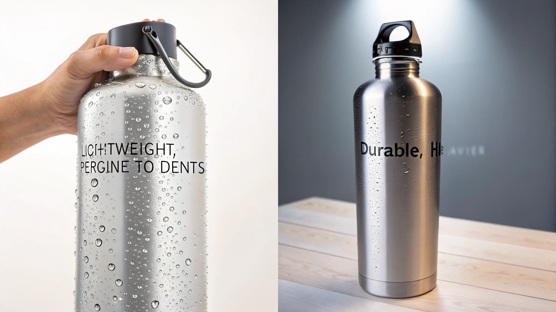 Side-by-side metal bottles