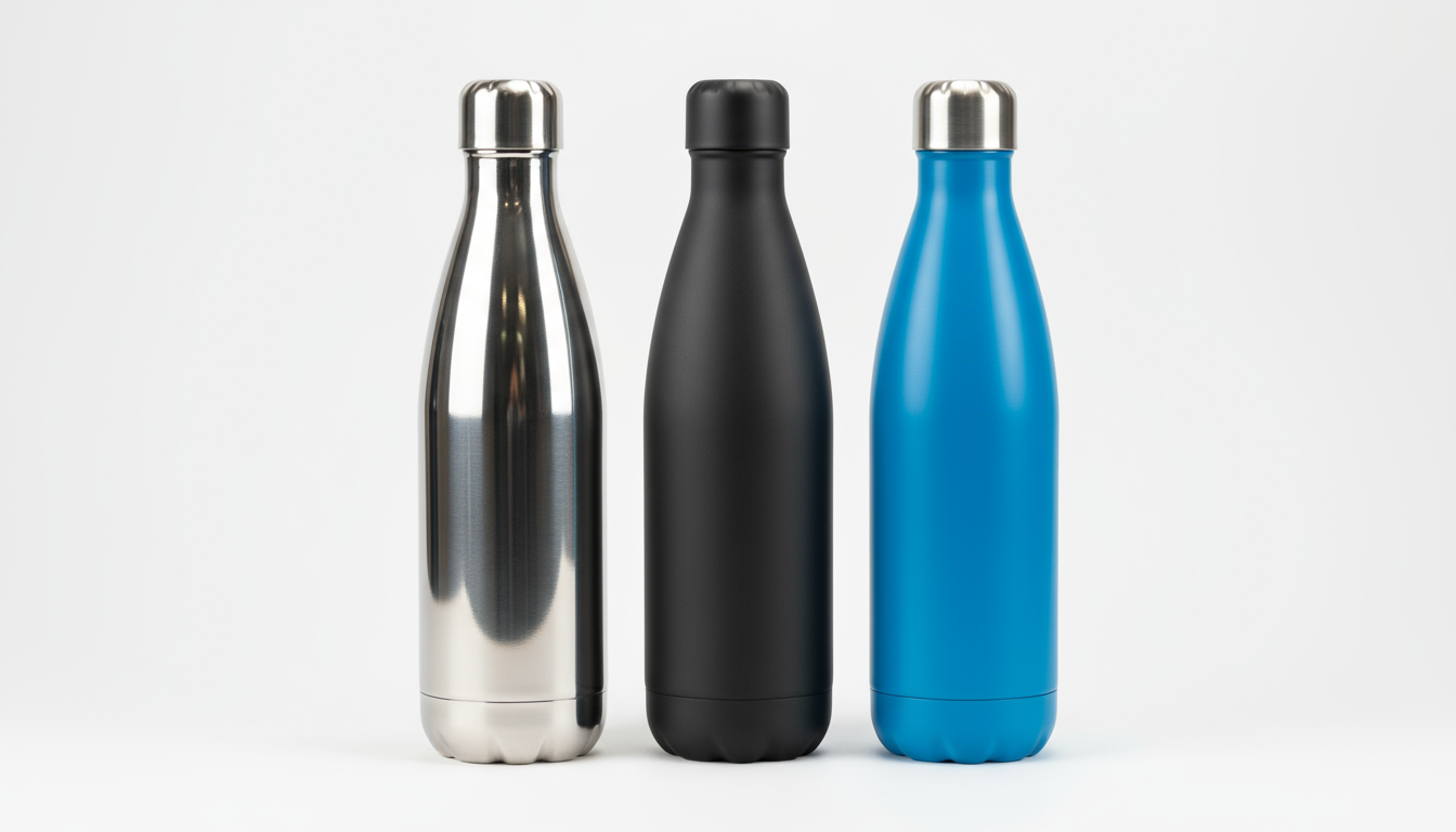 Premium stainless steel water bottle finishes: uncoated, powder-coated, ceramic.