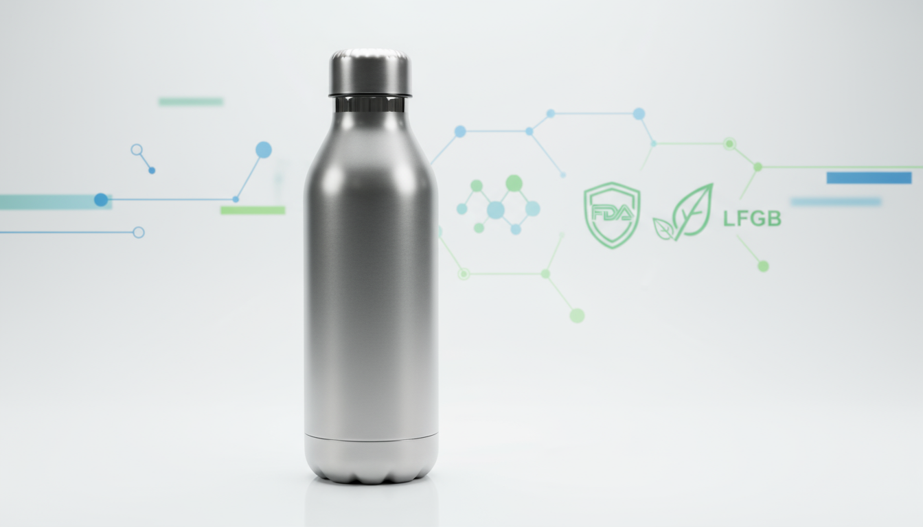 Premium 316 stainless steel water bottle, certified for highest food safety.