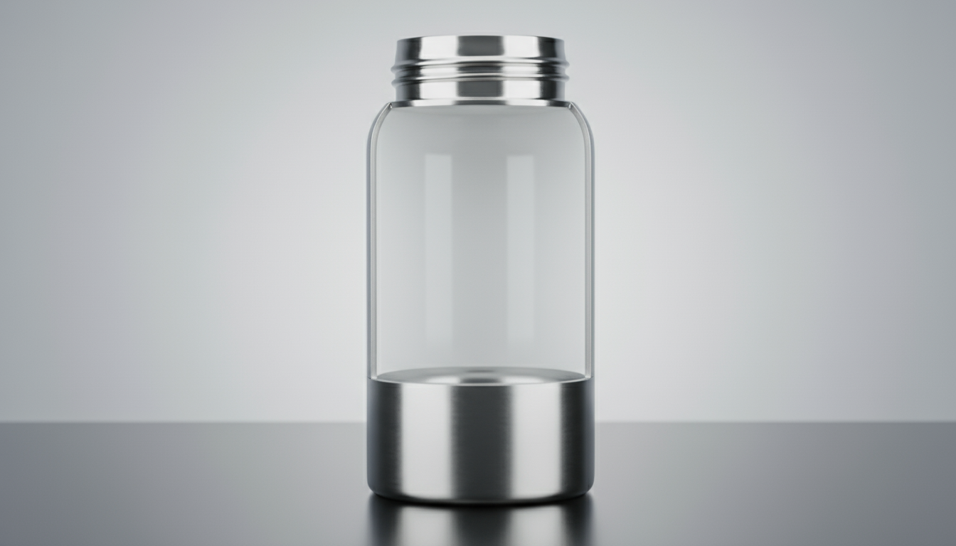 Ceramic-coated stainless steel water bottle interior, preventing metal contact.