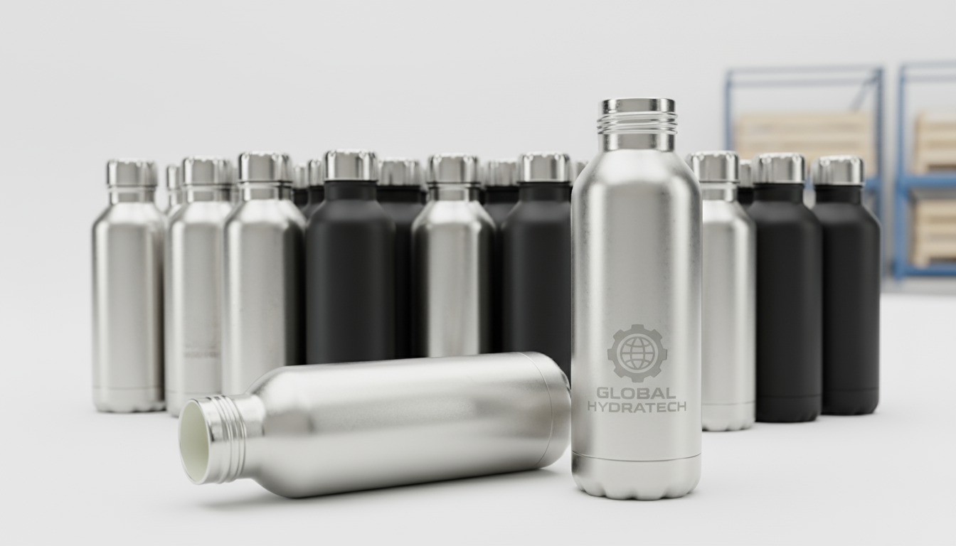 Professional image of ceramic-lined stainless steel water bottle features, focusing on quality and customization.