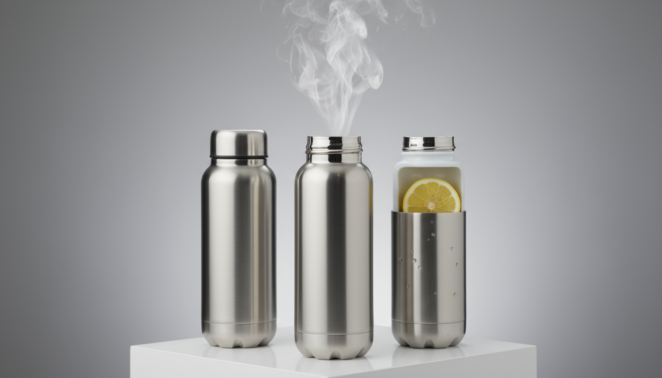 Premium ceramic-lined stainless steel water bottle, ideal for hot and acidic drinks.