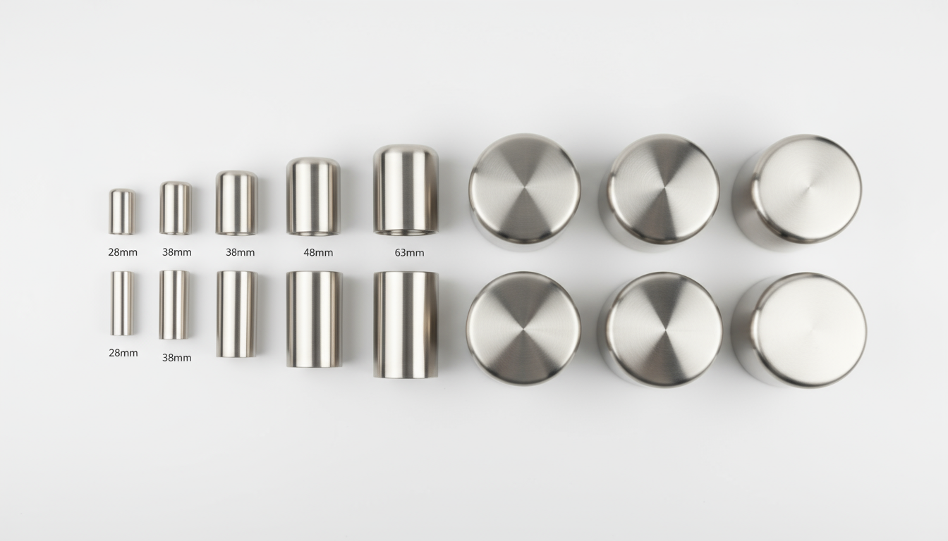 Stainless steel water bottle caps in various sizes for B2B.