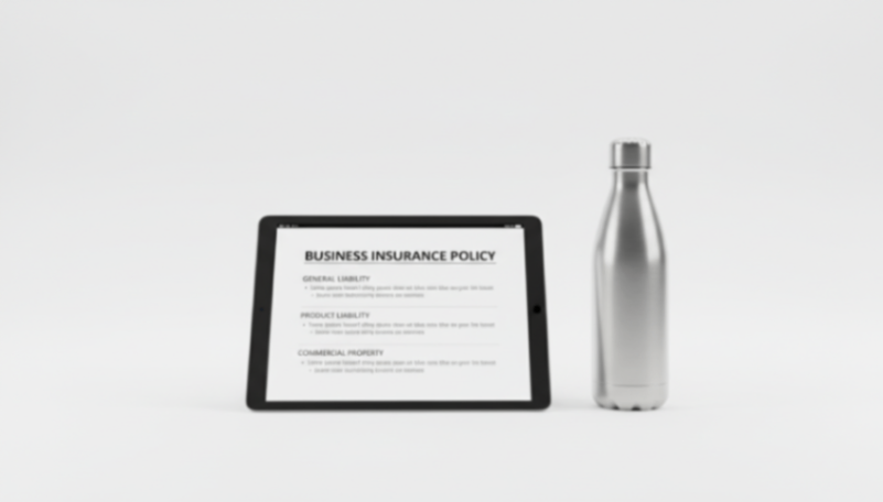 Business Insurance Essentials Insurance policies protecting a stainless steel water bottle business from liability and property damage.
