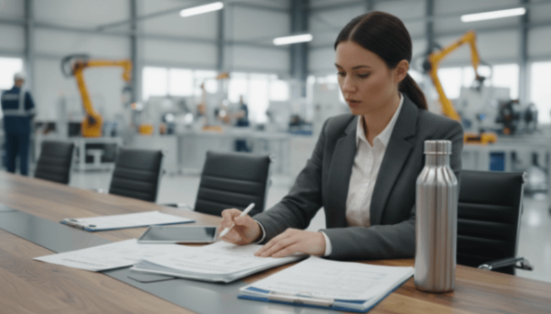 Choosing a Reliable Manufacturer Professional review of stainless steel water bottle manufacturer's documents and samples.