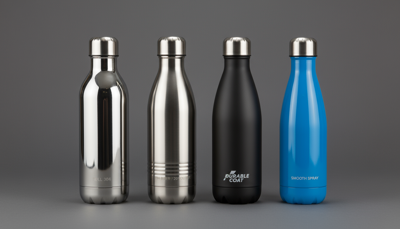 Material & Cost Choices Stainless steel water bottle material and finish options for B2B cost comparison.